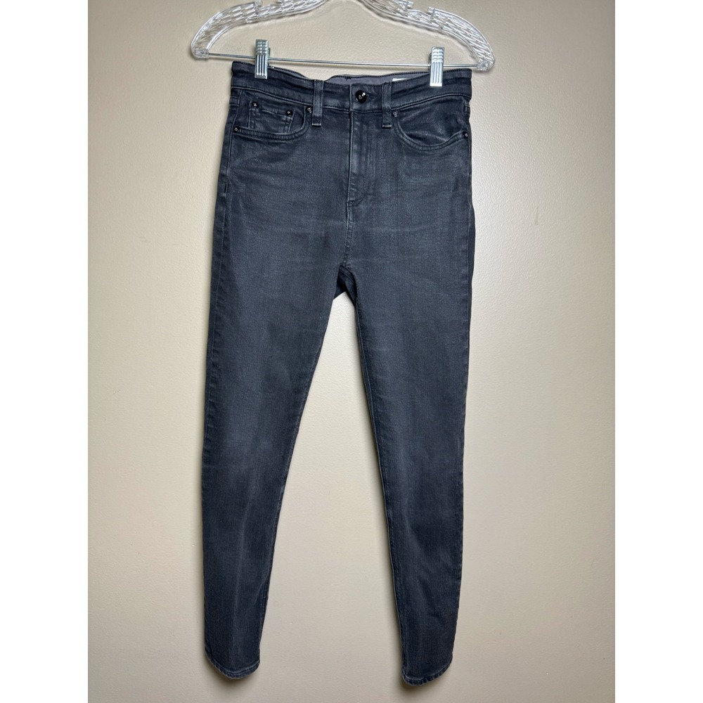 Rag and Bone Nina High Rise Skinny Ankle Jeans Coated Black 25 WDD19F2839I3CB